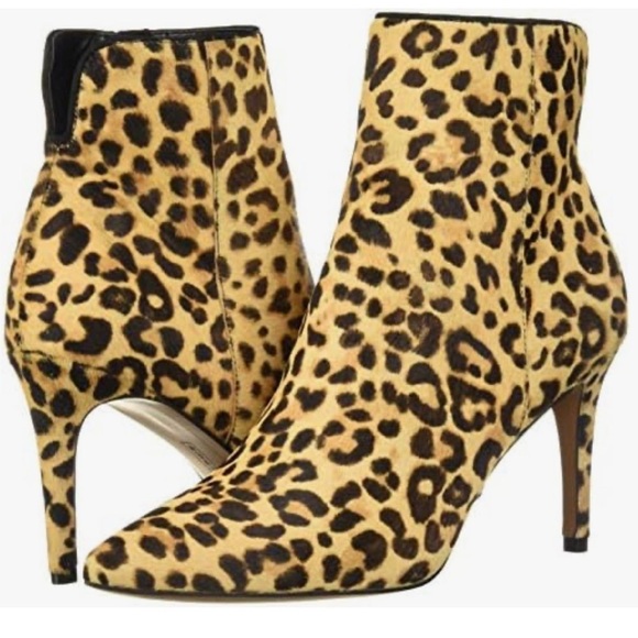 NWOT! STEVEN by Steve Madden LEILA-L Pointy Toe Leopard Boots - Real Fur - Picture 1 of 13